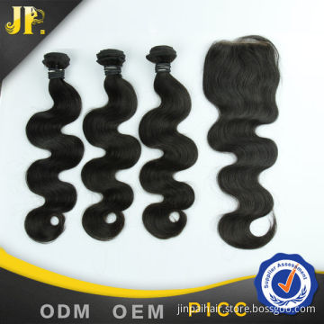 100% virgin peruvian human hair with closure bundle body wave